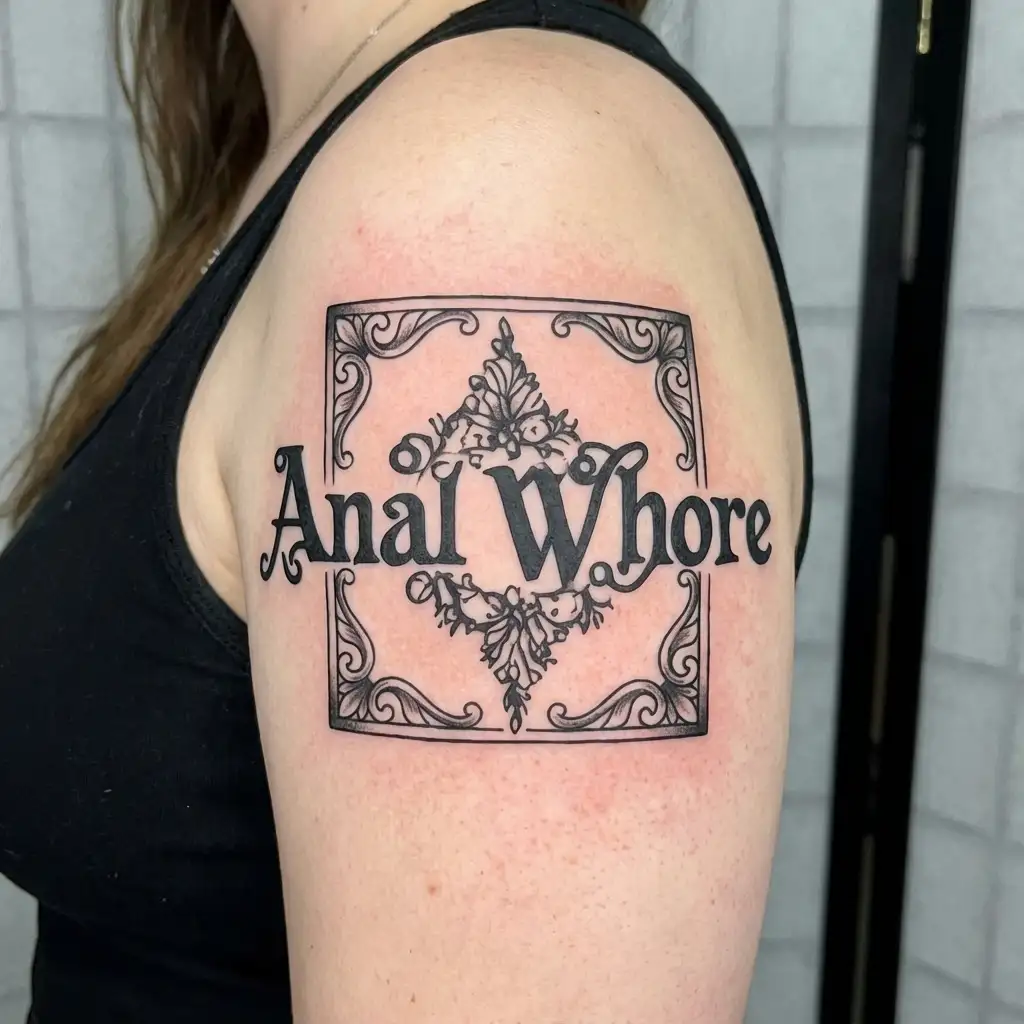 "Anal Whore" "sissy" "slave" "lace" tattoo design idea