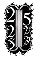 Roman numerals 2015 2017 2019 2022 tattoo design idea