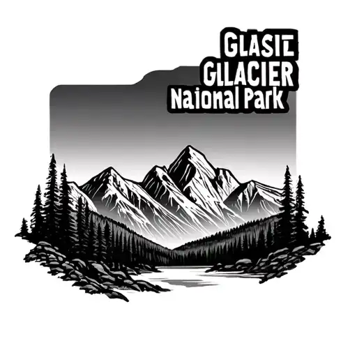 Glacier National Park scene tattoo design idea