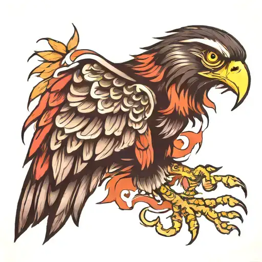 black colored hawk bones  tattoo design idea