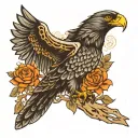 black colored hawk bones  tattoo design idea