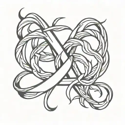 Capricorn and cancer ribbon tattoo design idea