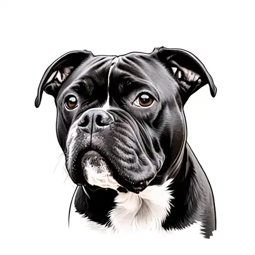 Staffordshire bull terrier tattoo design idea