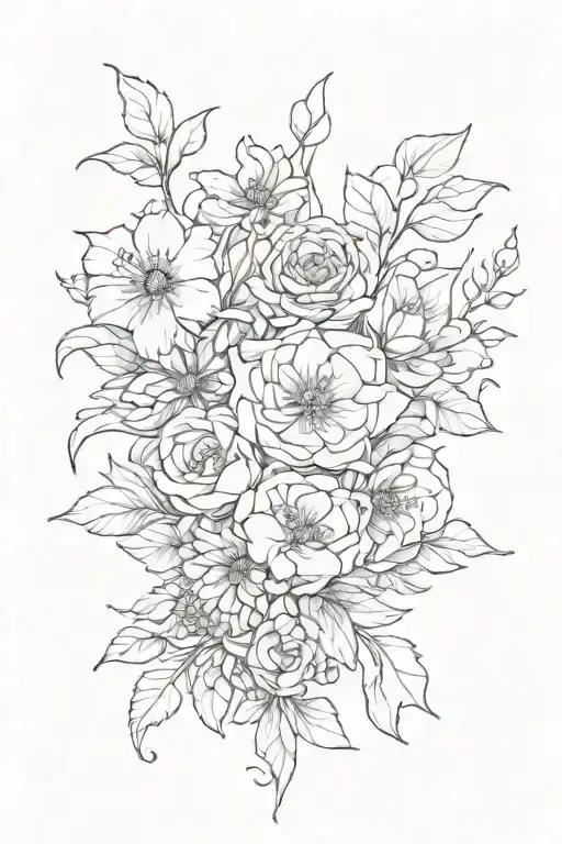 timeline floral design tattoo design idea