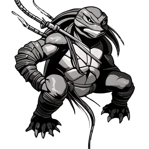 shrimp ninja turtle tattoo design idea
