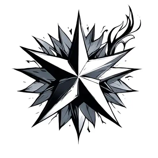 5 Point Star tattoo design idea