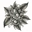 A bean sprouting vines wrapping around arm tattoo tattoo design idea