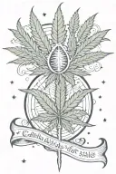 cannabis magic tattoo design idea