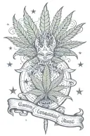 cannabis magic tattoo design idea