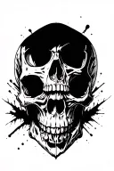 Skull Mysterious and Dark tattoo design idea