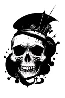 Skull Mysterious and Dark tattoo design idea
