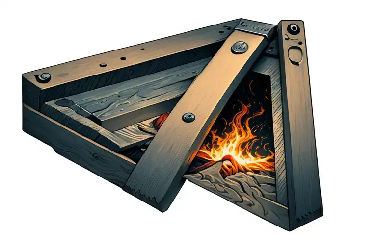 realistic guillotine tattoo design idea