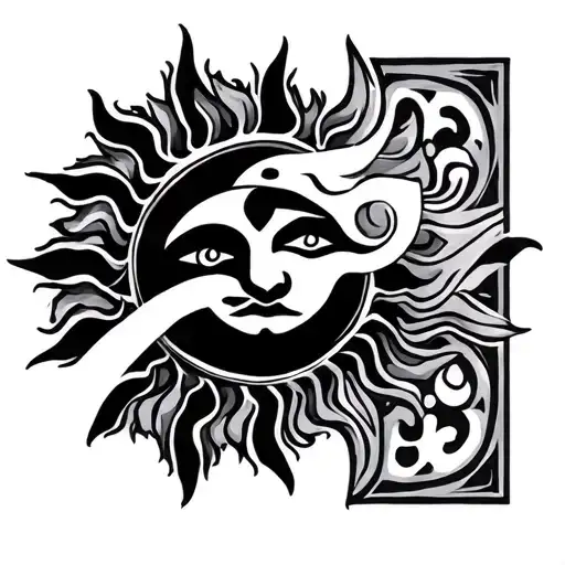 Amngraj karna sun symbol tattoo design idea