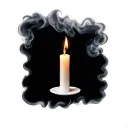 medium length candle with a wick on both ends slowly burning with smoke illuminating both if the ends tattoo design idea