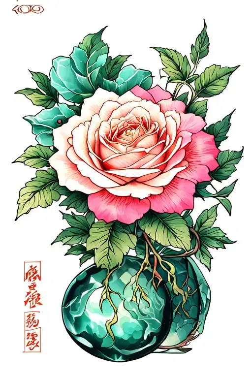 Rosas and the name Jade Stones tattoo design idea