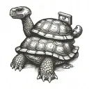 turtle with a tool box  tattoo design idea