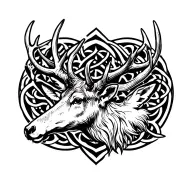Celtic Stag head tattoo design idea