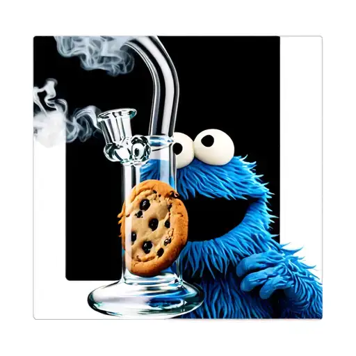 cookie monster smoking glass bong tattoo design idea