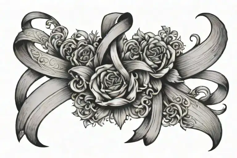 virgo Leo cancer ribbon tattoo design idea