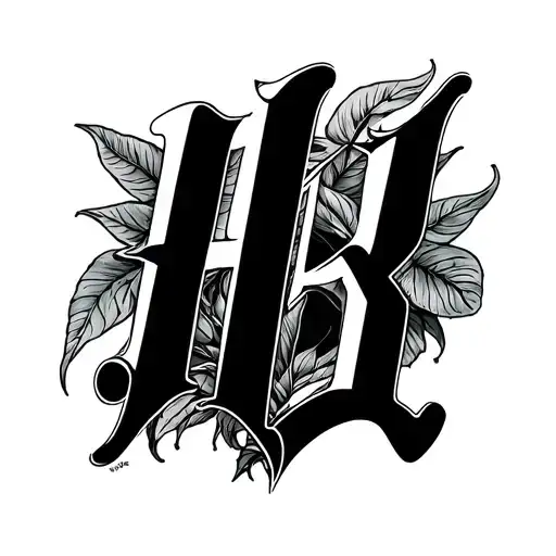 H M B letters tattoo design idea