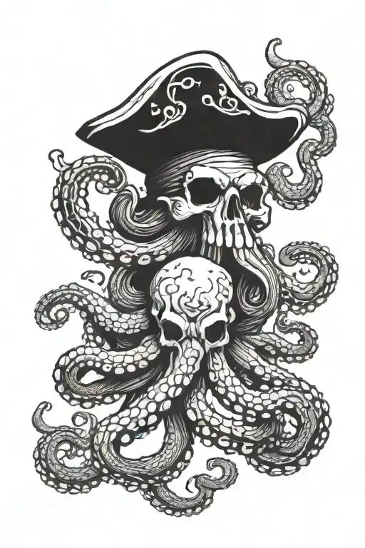 pirate style octopus tattoo design idea