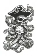 pirate style octopus tattoo design idea