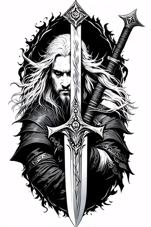 Witcher Sword tattoo design idea