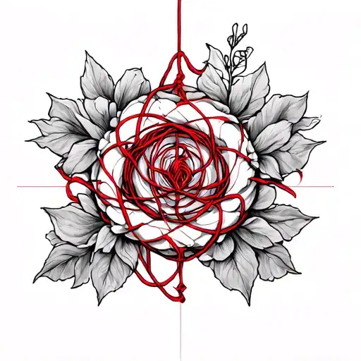 Red String Of Fate tattoo design idea