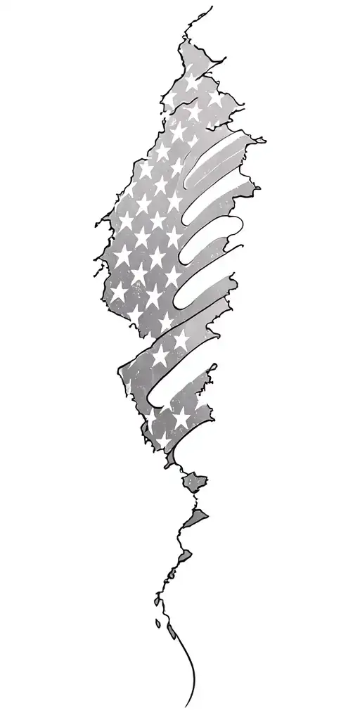 American Flag ripping and faded  tattoo design idea