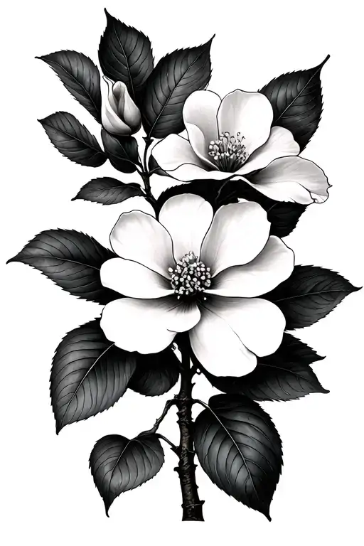 dogwood tree tattoo design idea