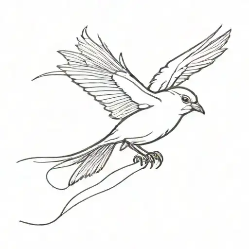 robin bird flying tattoo design idea