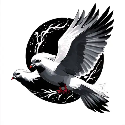 2 am by sza tattoo with doves flying tattoo design idea