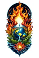 fire water earth air tattoo design idea