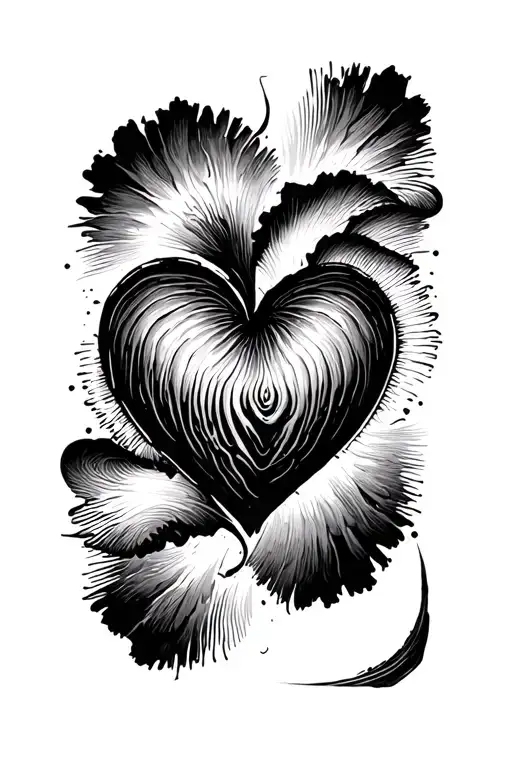 thumb print heart tattoo design idea