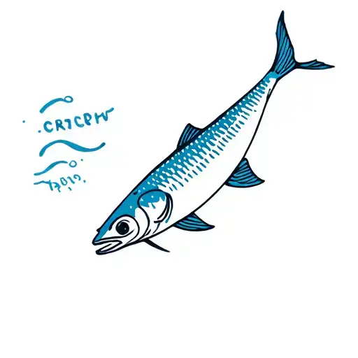 a small blue sardine tattoo design idea