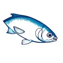 a small blue sardine tattoo design idea