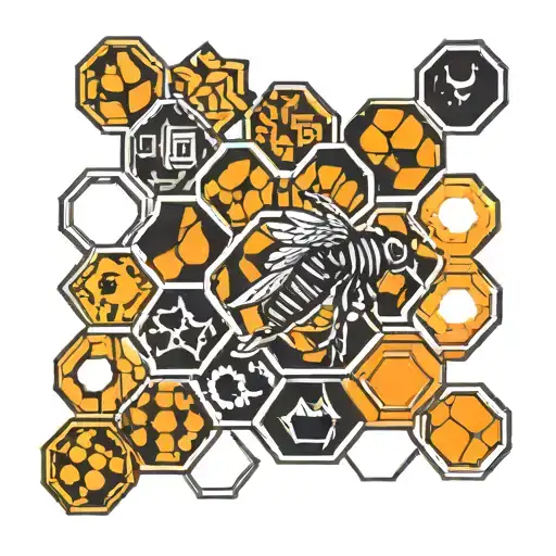 geometric honeycomb pattern tattoo design idea