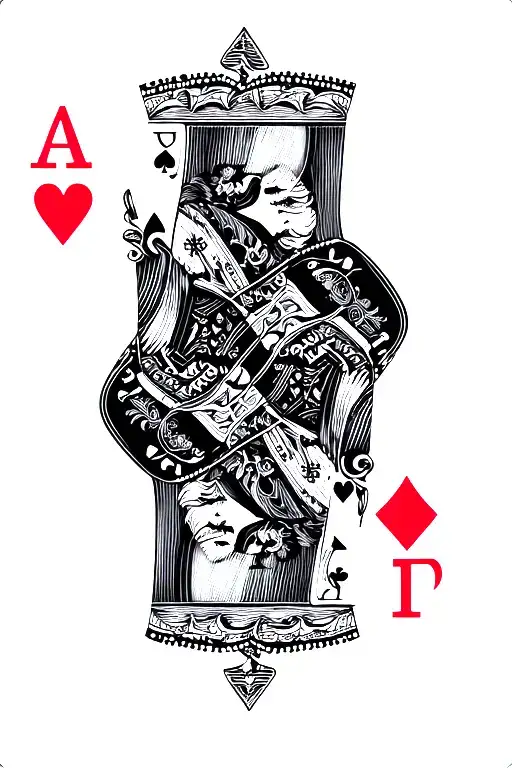 king of hearts and jack of spades playing cards  tattoo design idea