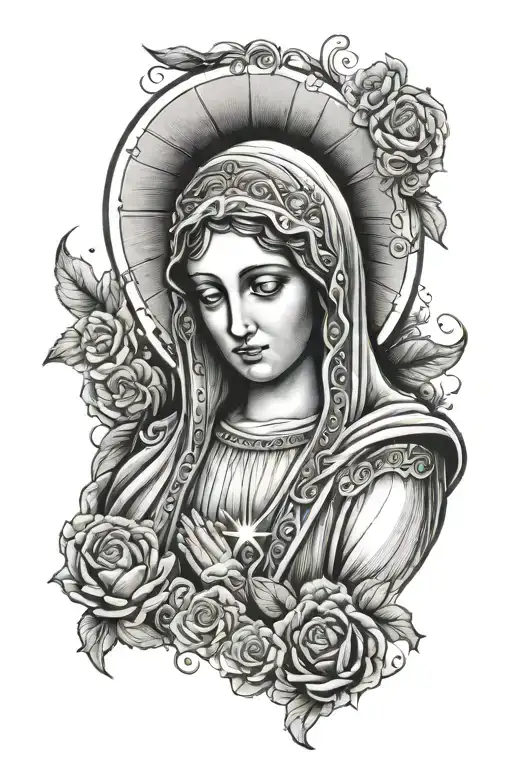 Virgin Mary tattoo design idea
