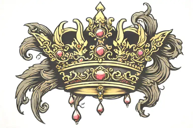 prince crown tattoo design idea