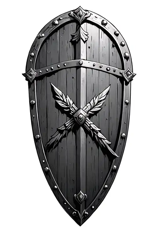 roman shield wall tattoo design idea
