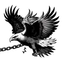 broken chain with flying eagle soaring eagle breaking free tattoo design idea
