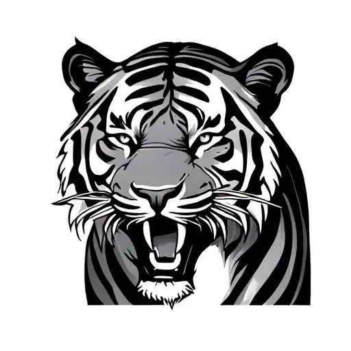 tiger eating disorder symbol tattoo design idea