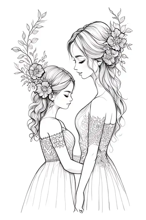 give me multiple matching tattoo ideas for mother and daughter but make it unique and i will give you so inspo and ideas tattoo design idea