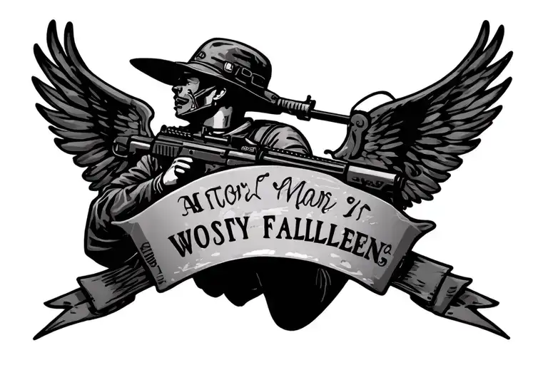 memorial tattoo for fallen soldier tattoo design idea
