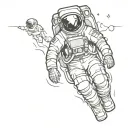 astronaut floating in space tattoo design idea