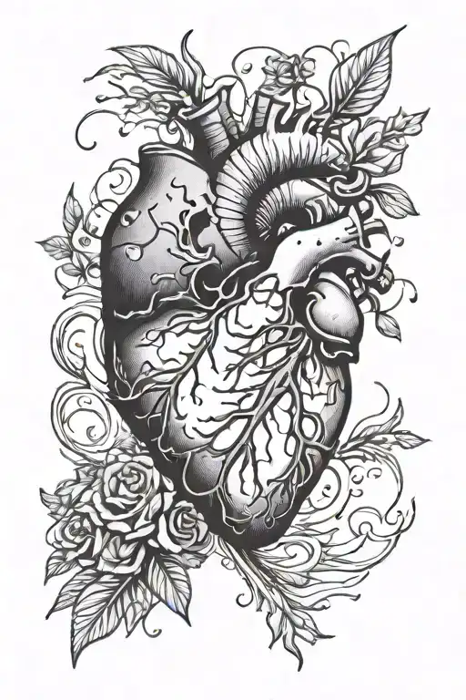 broken heart tattoo design idea