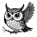 Cute Owl tattoo design idea