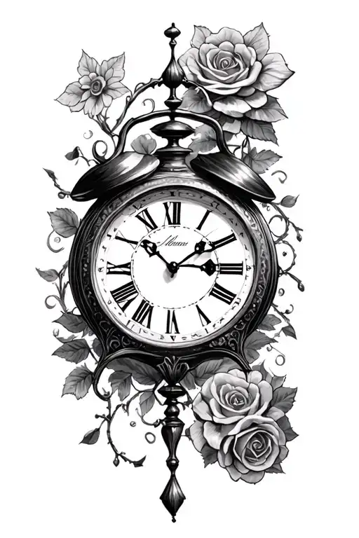 Alice In Wonderland Clock tattoo design idea