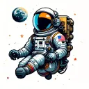 Astronaut floating tattoo design idea